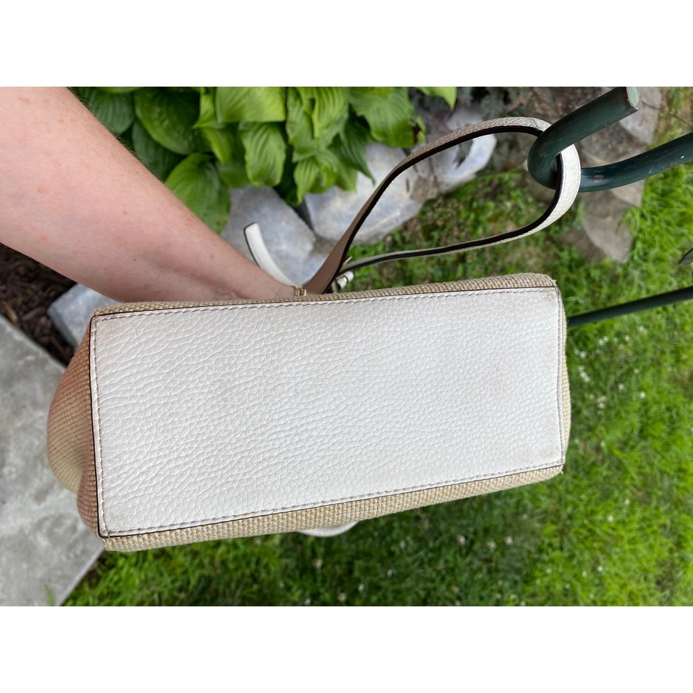 Kate Spade Laurel Wesley Place Bag Convertible Satchel Straw Woven Crossbody - Picture 11 of 16